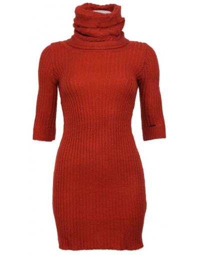 3/4 mouw winterjurk - Oranje - Amy Gee - Jurken