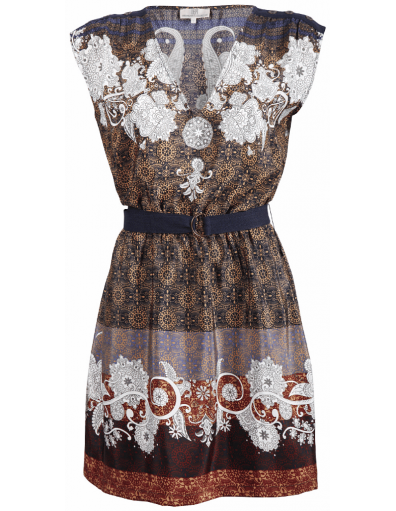 Paisley Border Flow - Blauw - Dept - Jurken