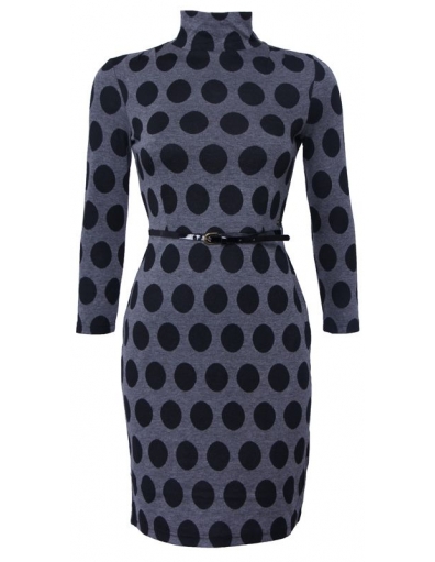 lange mouw stippen - Grijs - Dept - Jurken