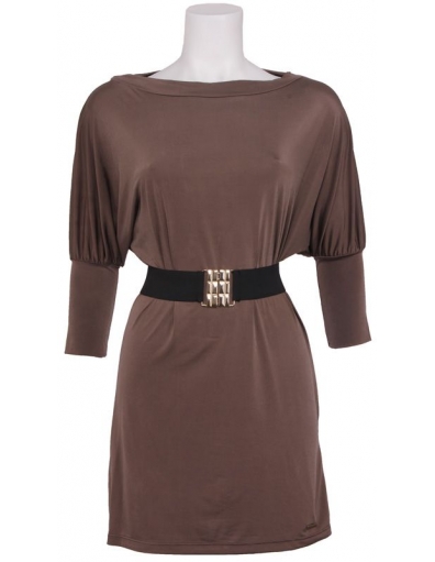 Jurk met riem - Bruin - Amy Gee - Jurken